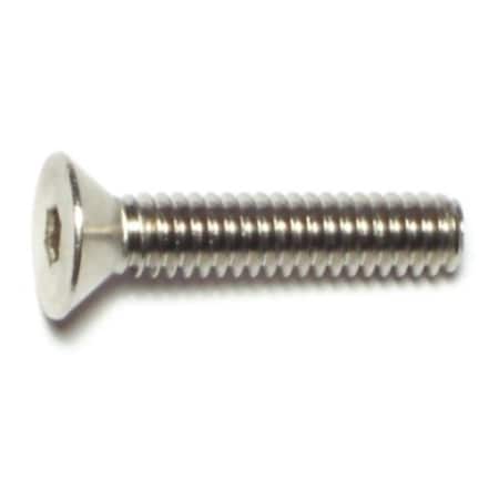 Midwest Fastener 1/4"-20 Socket Head Cap Screw, Flat, Plain 18-8 Stainless Steel, 1-1/4 in Length, 10 PK 72104